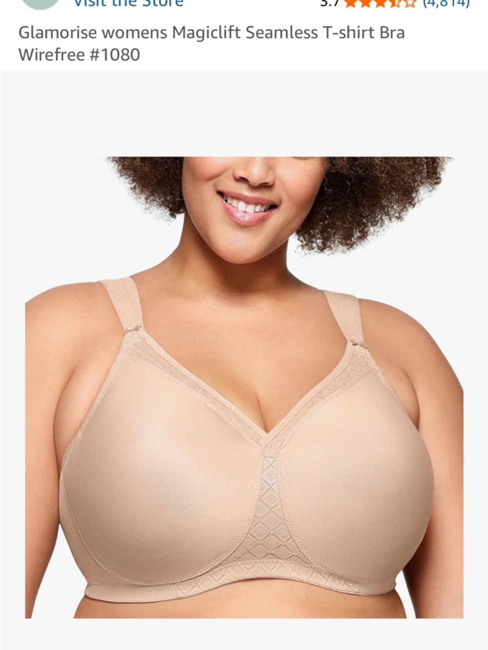 Glamorise Nude Seamless Support T-Shirt Bra